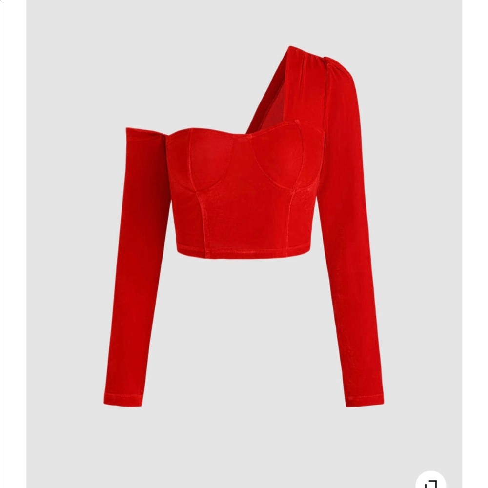 Velvet asymmetrical neck blouse